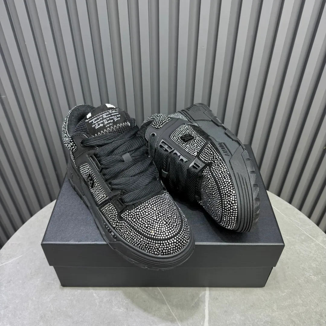 Men's shoes 💰760💰 AMIRI AMIRI fashion brand hot sale 🔥 Available all year round, couples 💑 Official website synchronization Imported fabrics 1⃣️ vs 1⃣️ replica, original factory special original sole, 35-45 (45. non-refundable)